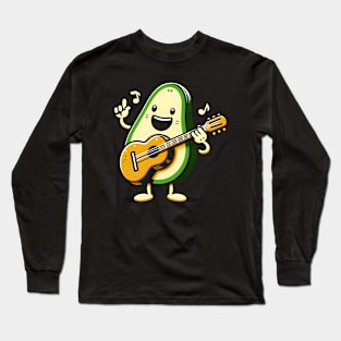 avocado playing guitar - music Long Sleeve T-Shirt